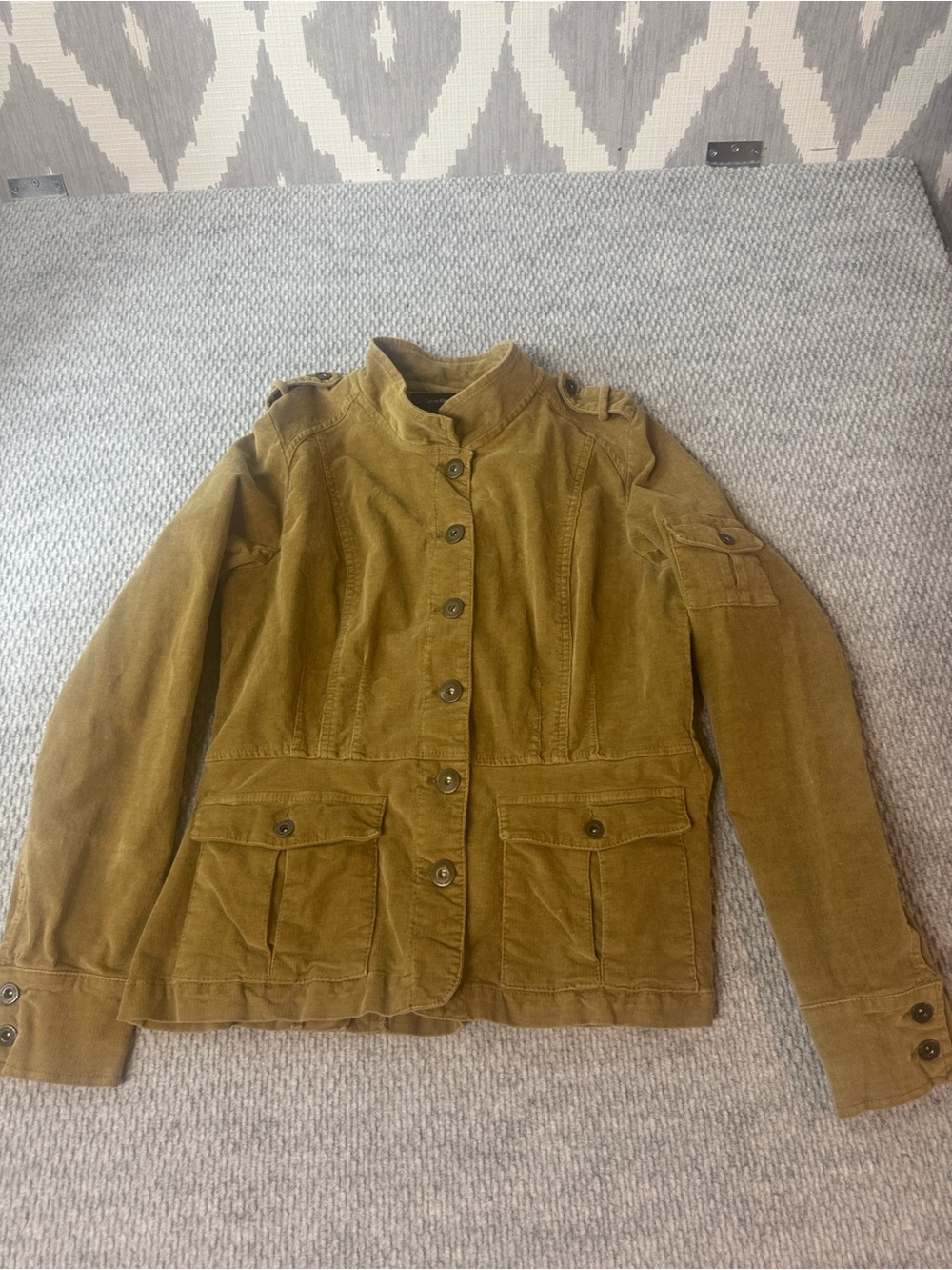 Y2K Calvin Klein Camel Military Corduroy Jacket Sz L